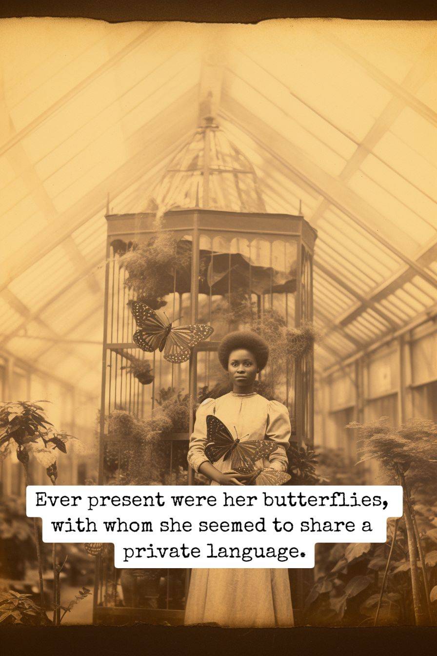 The Butterfly Charmer in her greenhouse