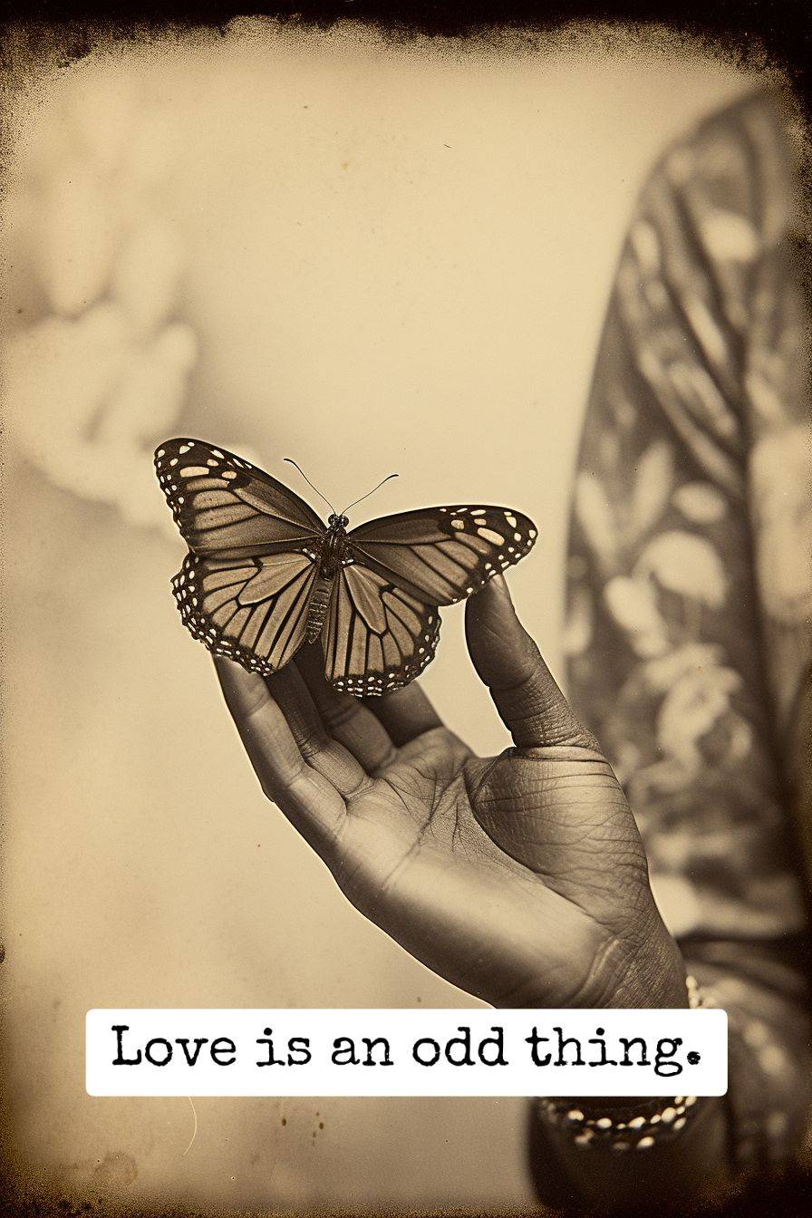 Woman's Hand holding a Butterfly