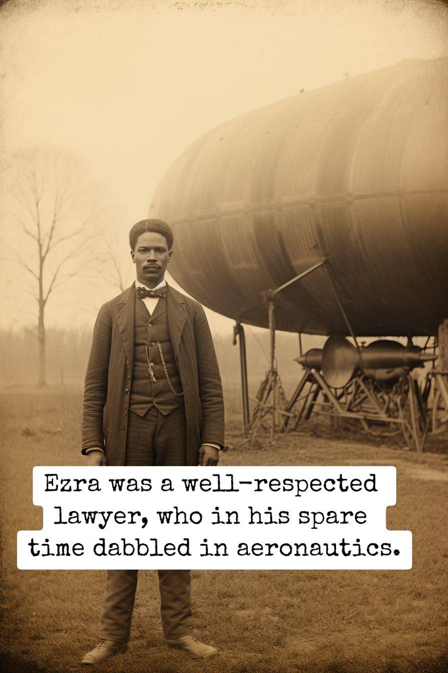Man standing in front of a zeppelin