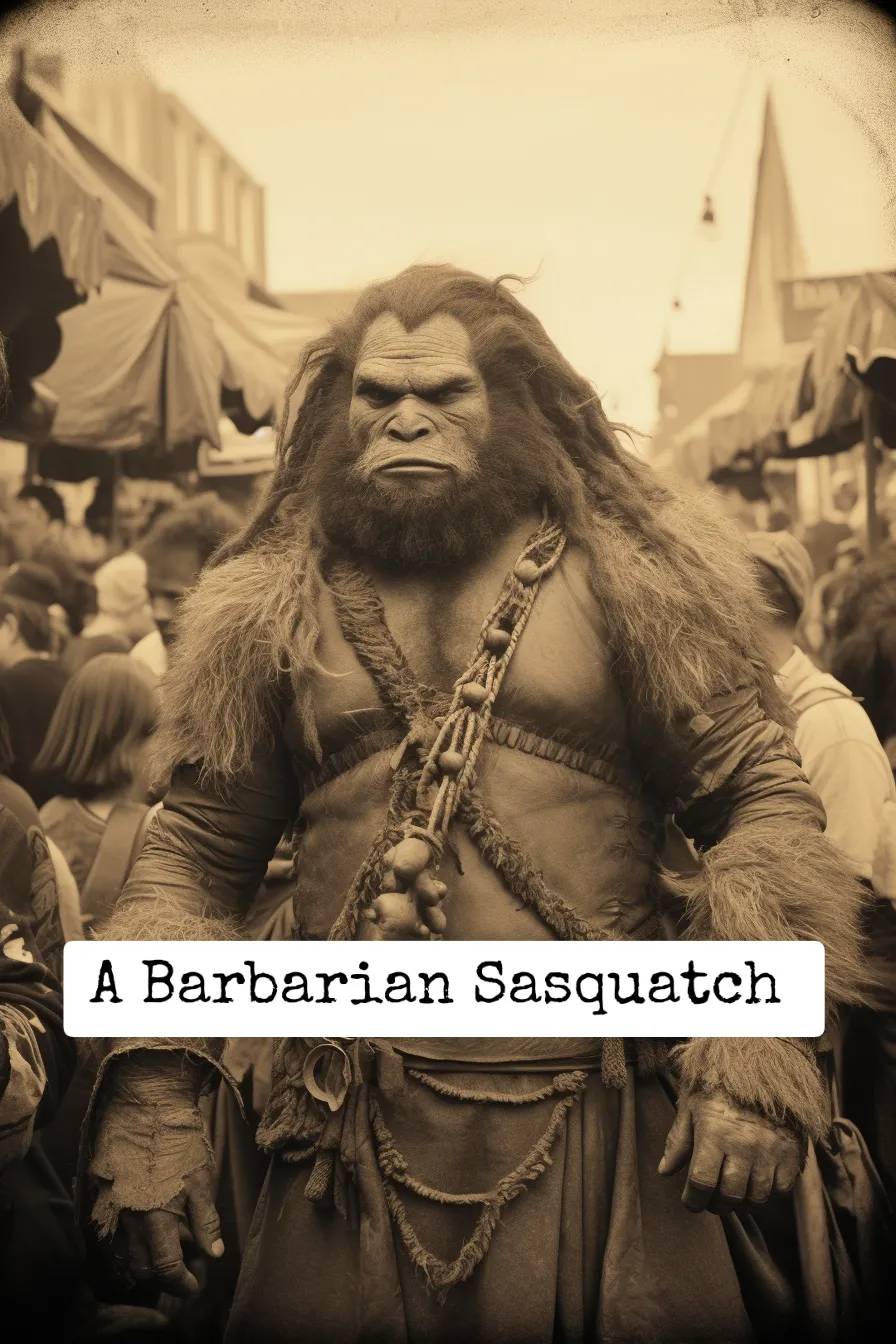 a barbarian sasquatch