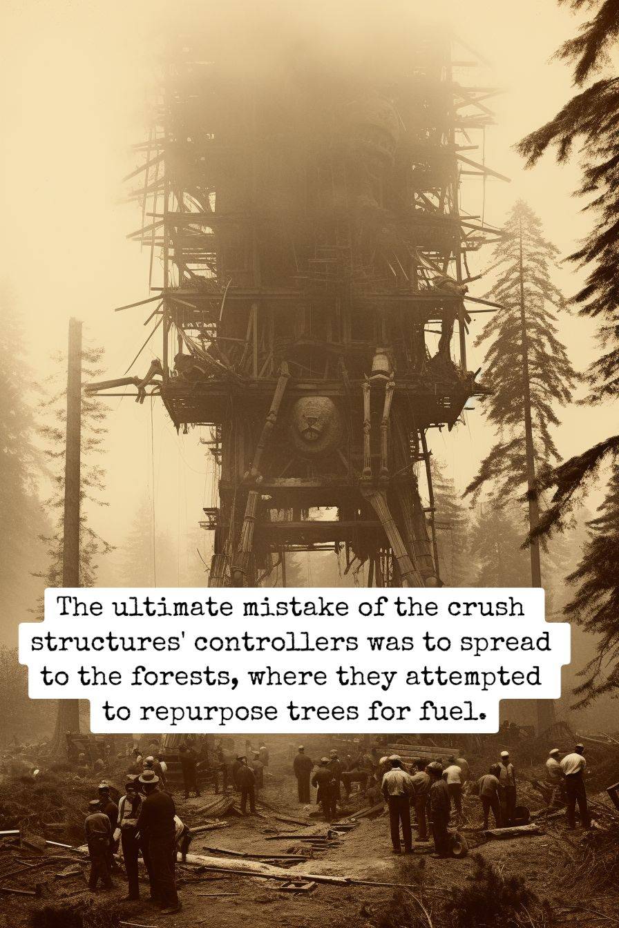 giant machine in the forest