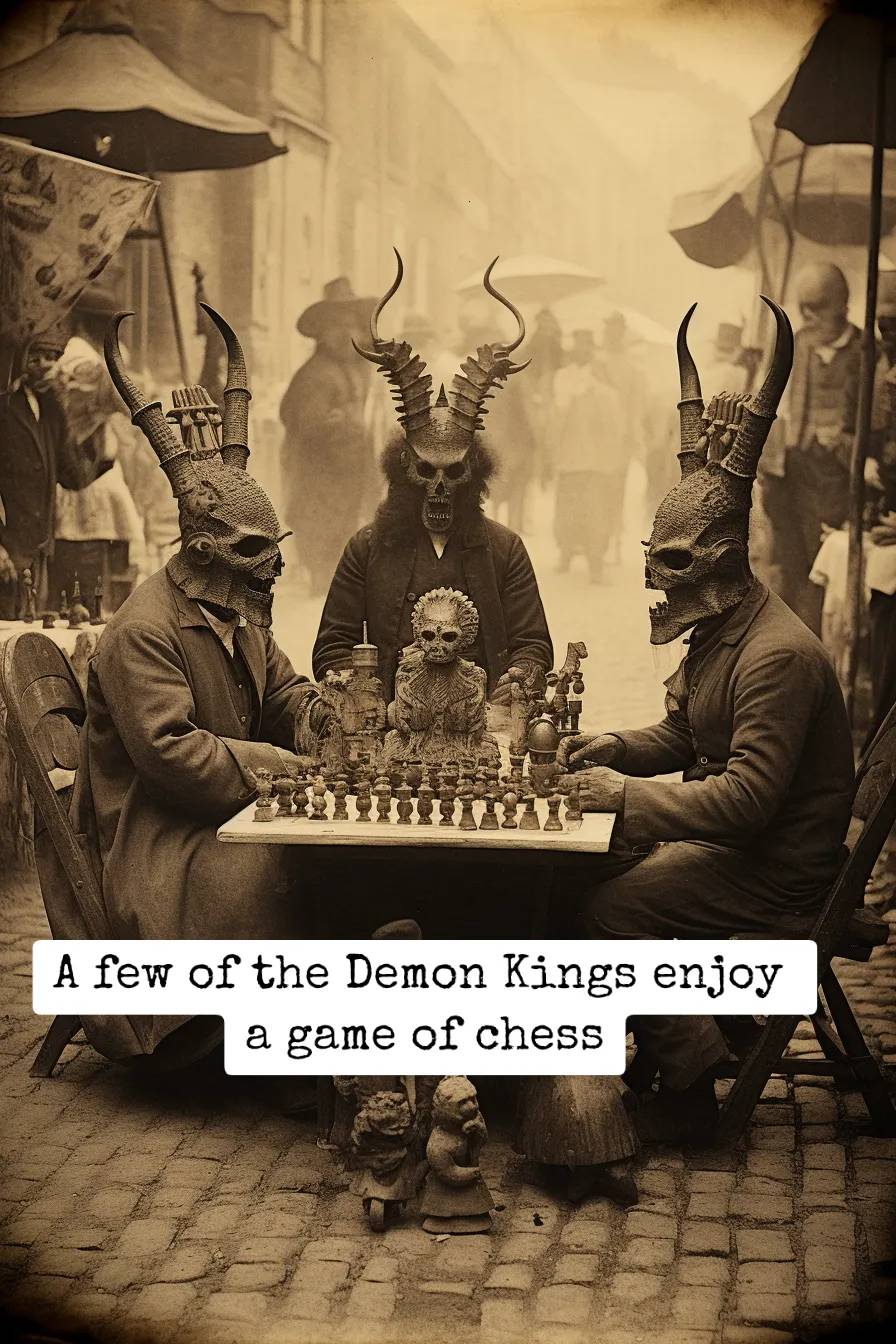 demon kings playing chess