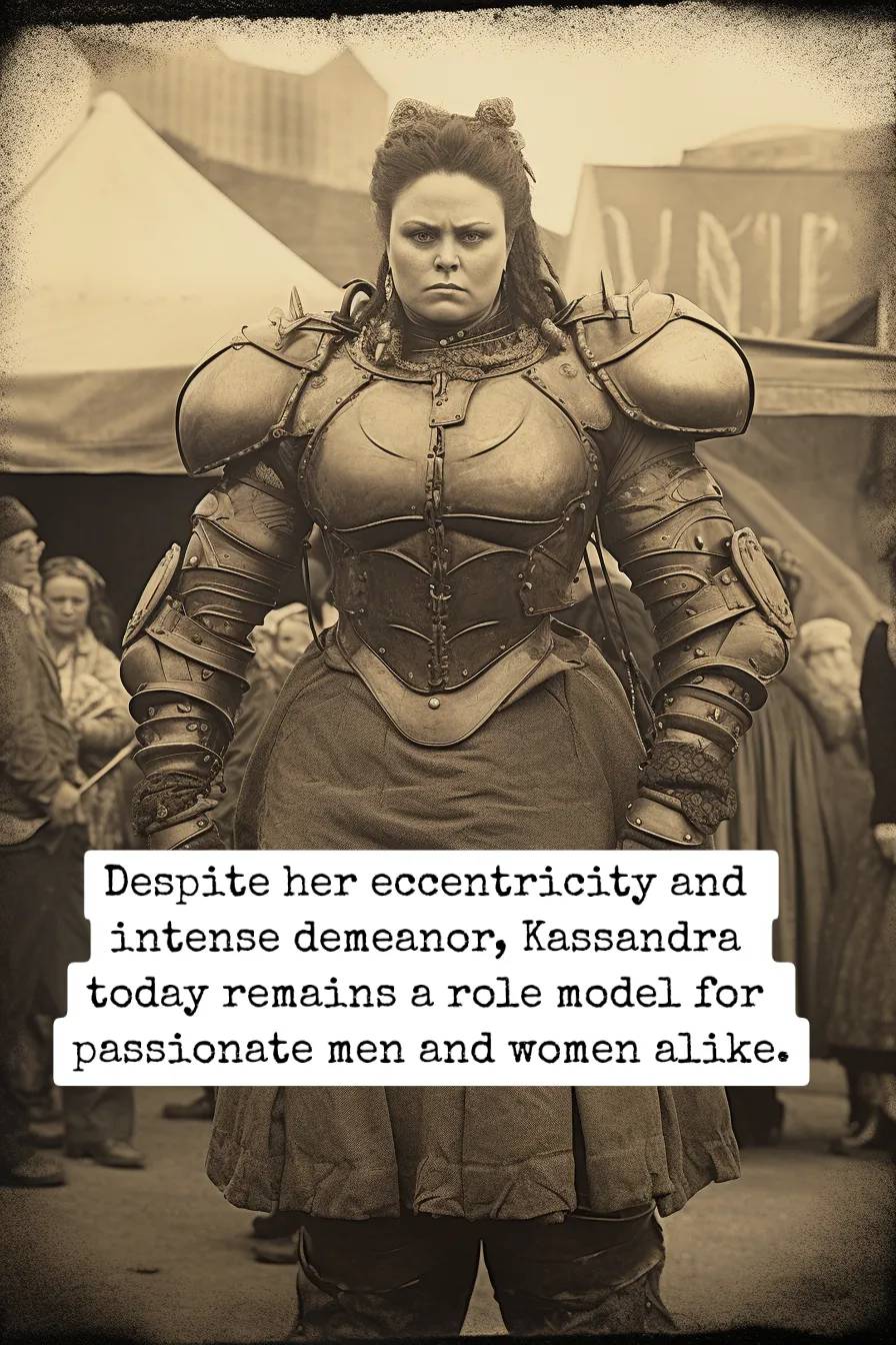 muscular woman in plate armor