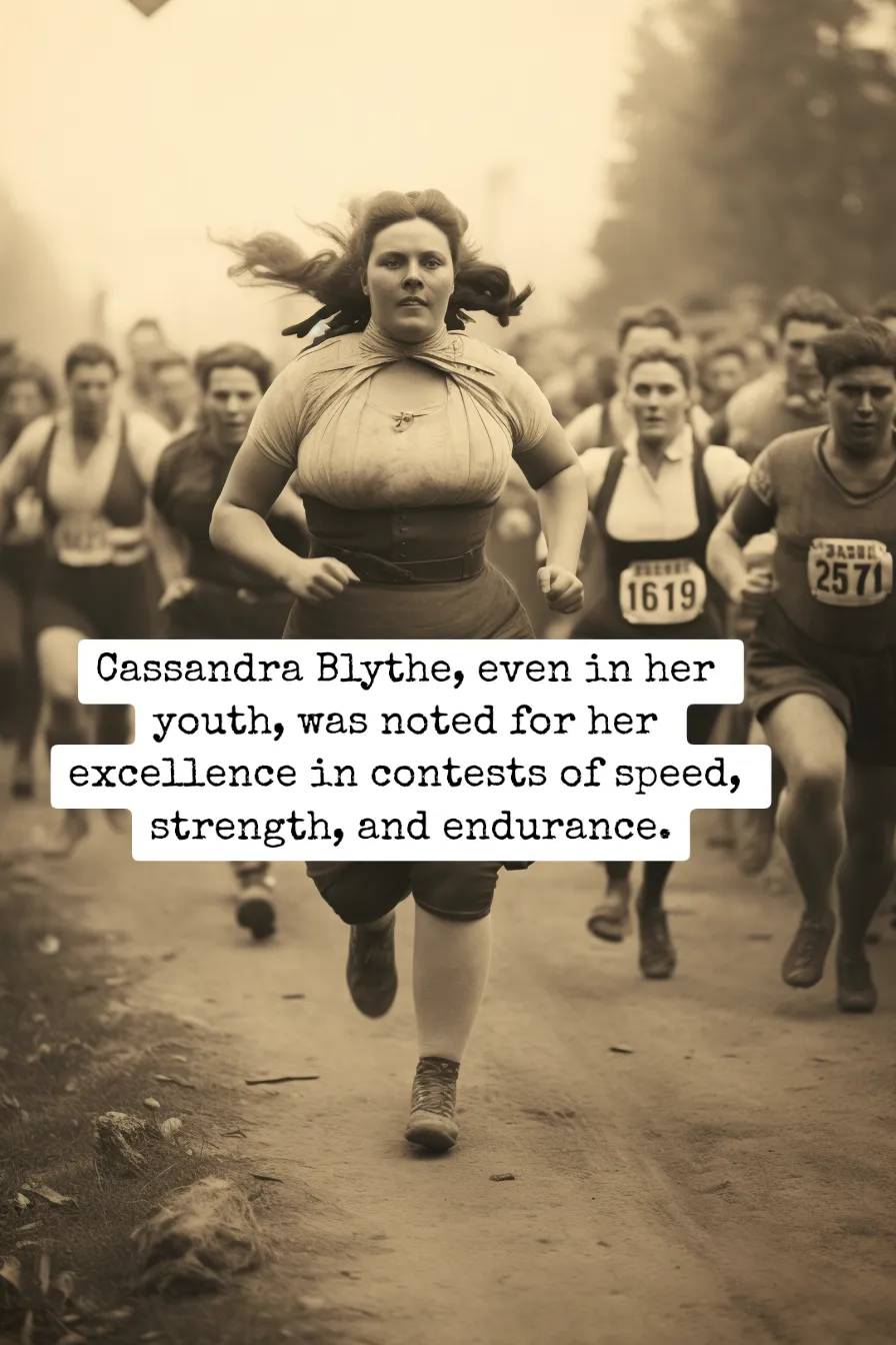 muscular woman running a marathon