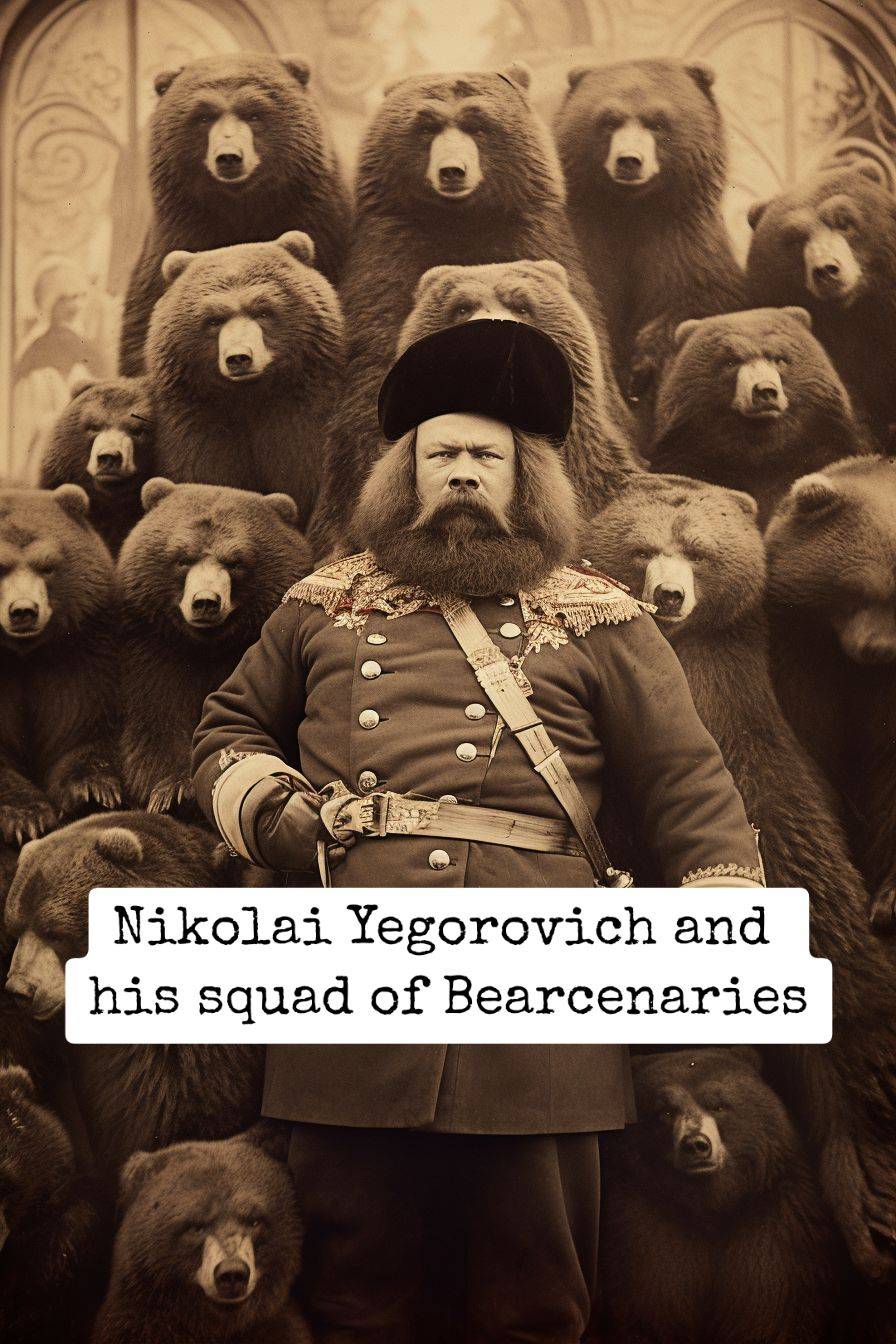 Russian General surrounded by bears