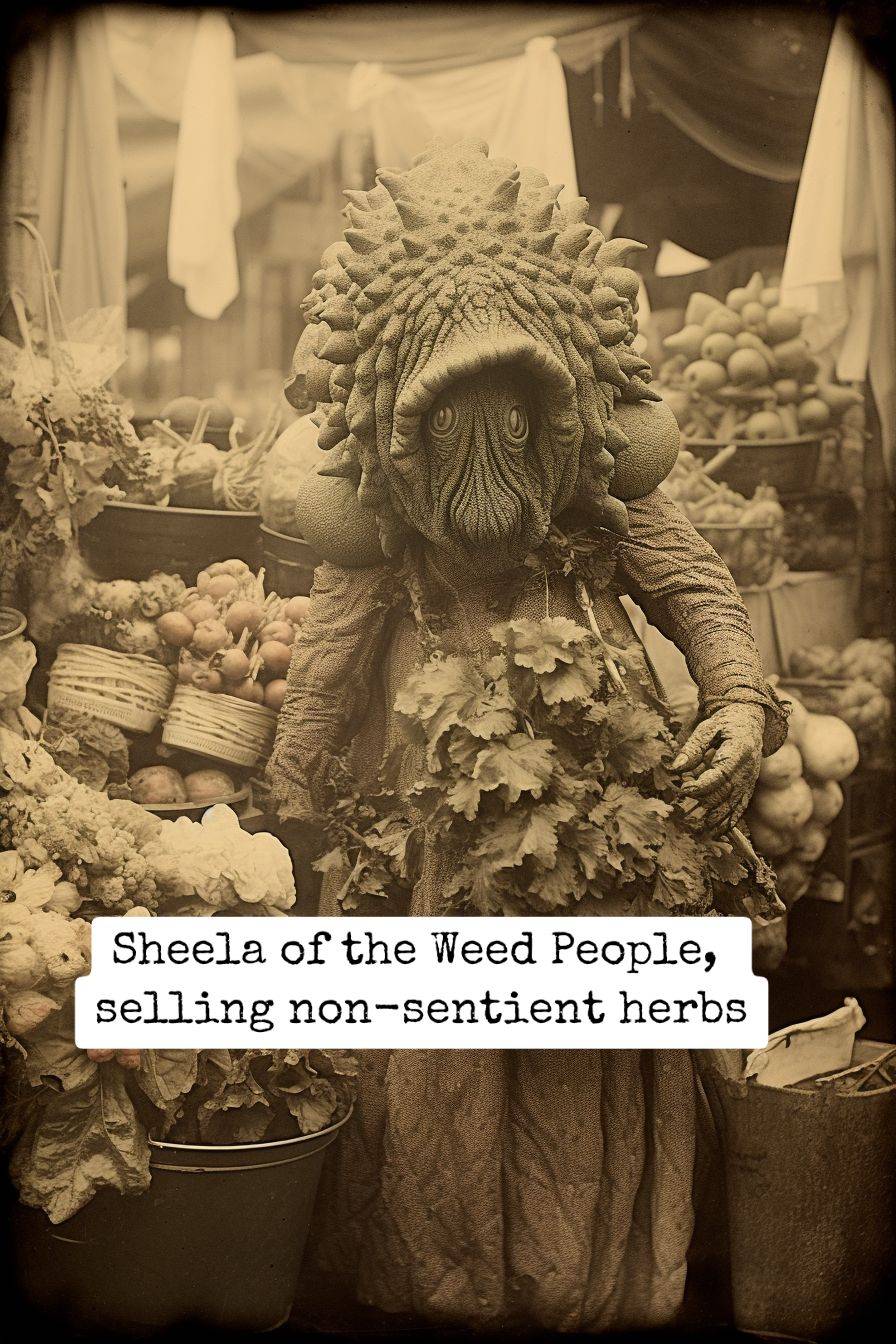 Plant person at a street market