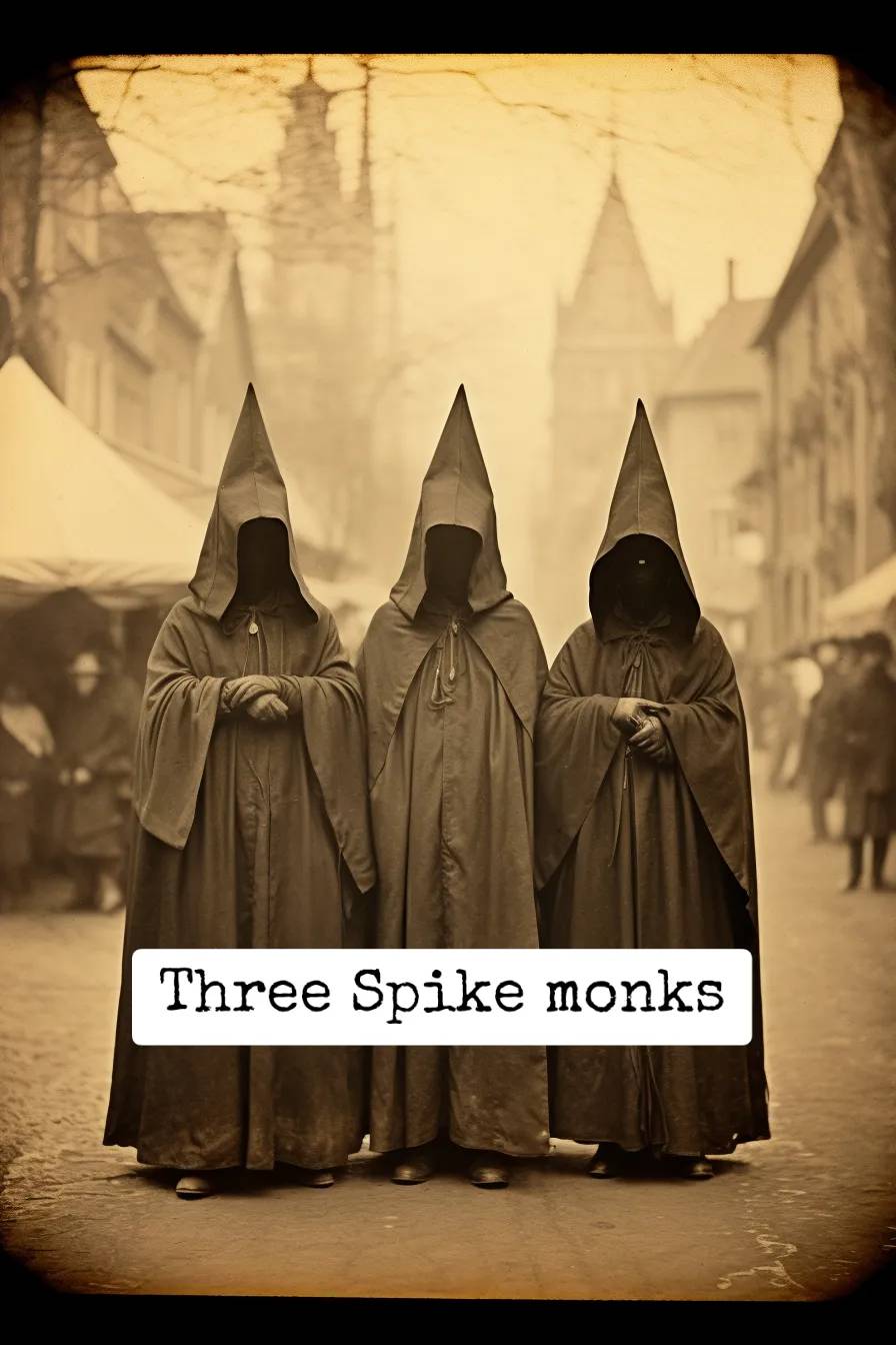 monks in pointed hoods