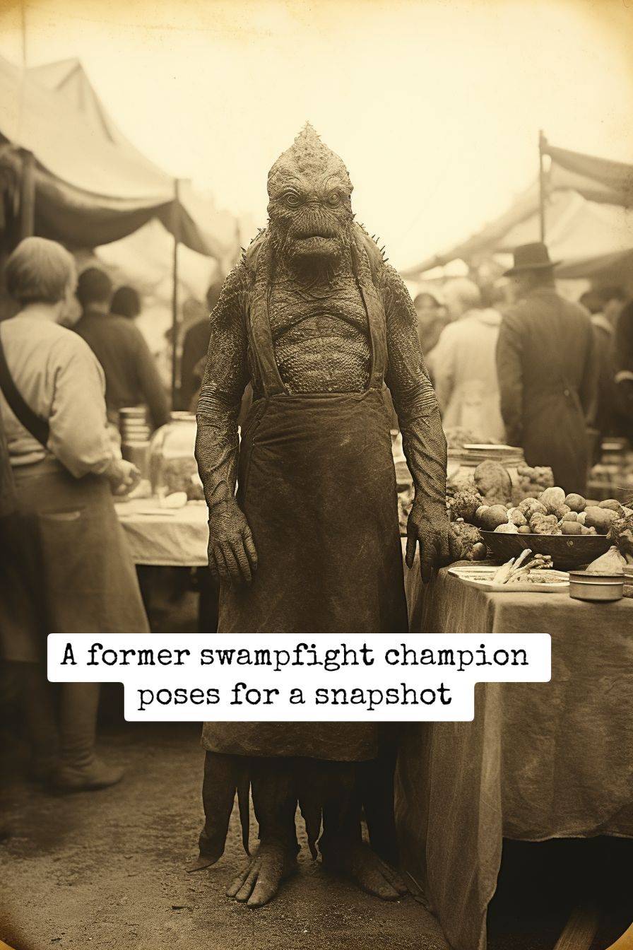 Swamp monster at a street market
