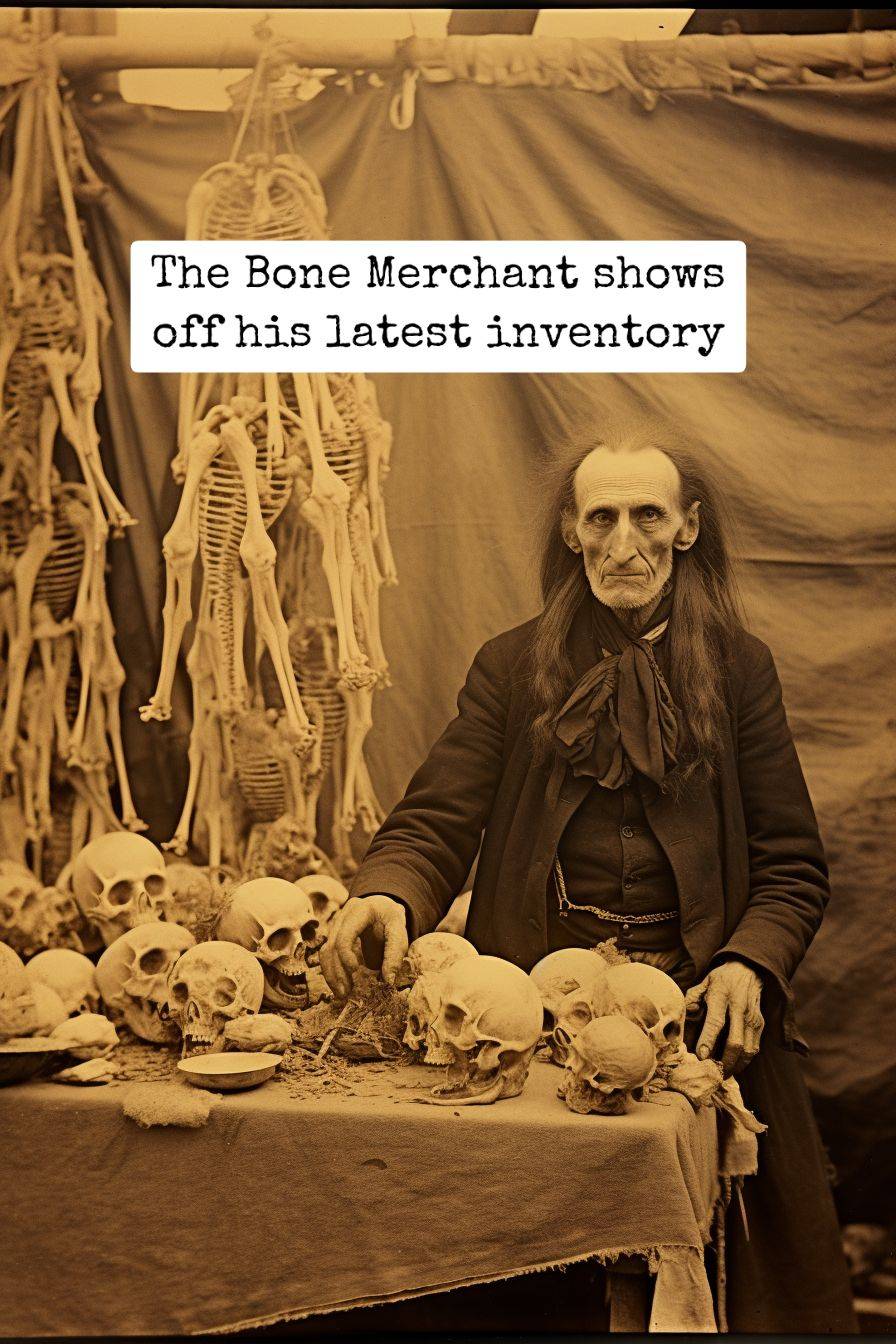 a man selling bones