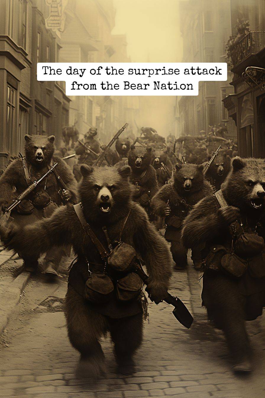 Bear nation attacking a street fair