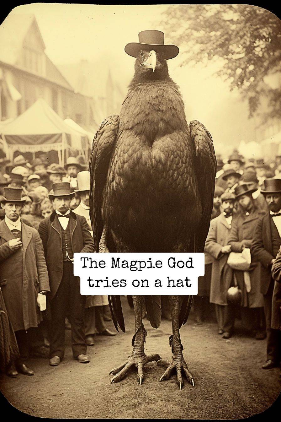 Magpie in a hat