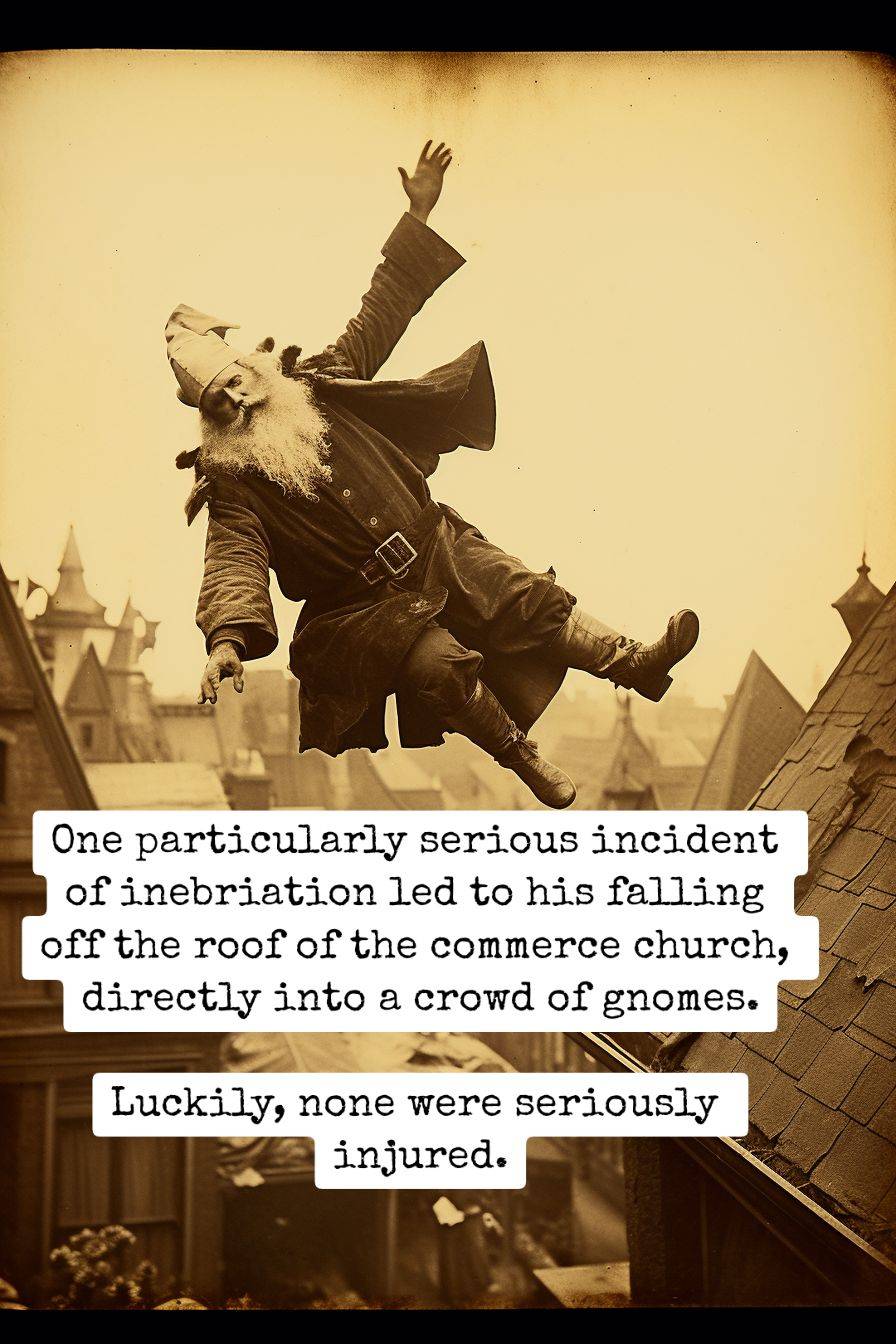 Santa falling off a roof