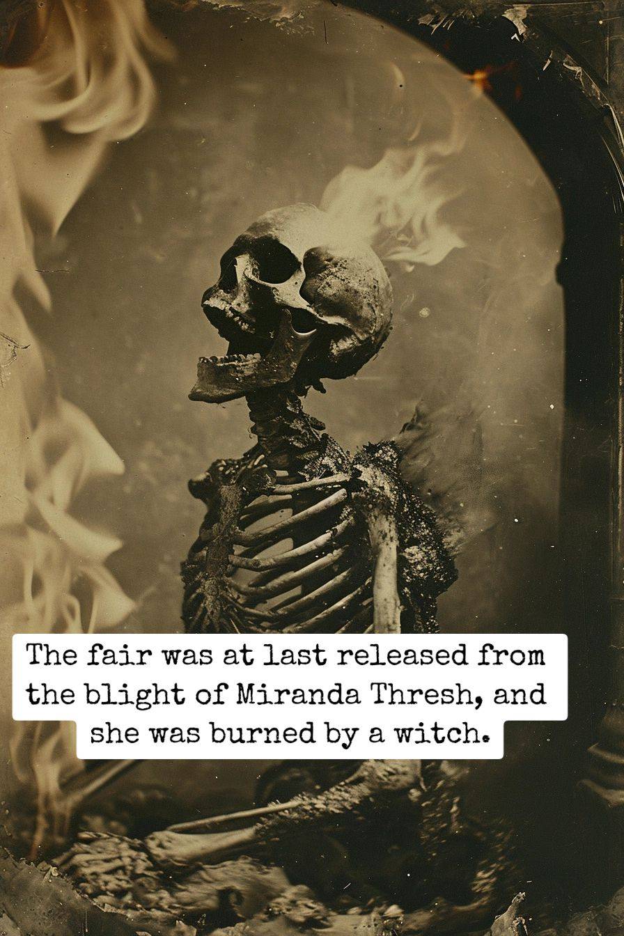 skeleton on fire