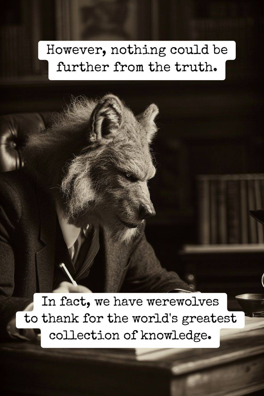 Werewolf in a library