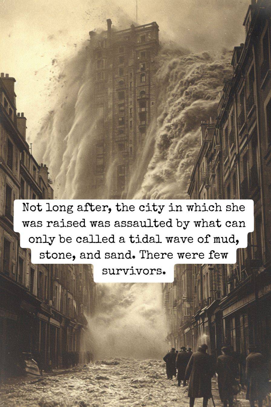 City destroyed by a wave of mud