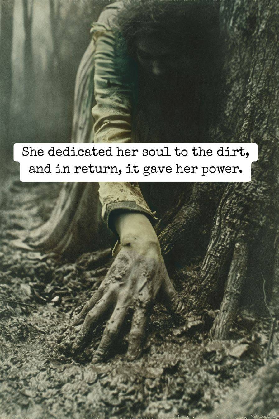 woman's hand in the dirt